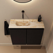 MONDIAZ TURE-DLUX Meuble toilette - 60cm - Urban - EDEN - vasque Frappe - position gauche - sans trou de robinet SW1102613