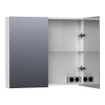 BRAUER Plain Spiegelkast - 80x70x15cm - 2 links/rechtsdraaiende spiegeldeuren - MDF - hoogglans wit SW393092