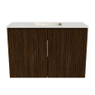 Mondiaz JOYA-DLUX Meuble de salle de bains 60cm - couleur Walnut - Vasque FAYE position Milieu Sans trou de robinet couleur Ostra. SW1422571