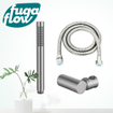 FugaFlow Eccelente Sobrado Kit douchette à main stick avec flexible anti-twist et support Inox brossé PVD SW1124041