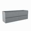 Mondiaz Hay Meuble sous vasque - 140x40x50cm - 4 tiroirs - softclose - 1 découpe droite - Plata SW1016003