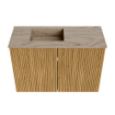 Mondiaz JOYA-DLUX 60cm meuble de salle de bains - couleur Oak - Vasque FAYE position Gauche 1 trou de robinet couleur Arena. SW1423845