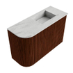 Mondiaz JOYA-DLUX 61.6cm toiletmeubel - ronding links kleur Ruby - Wastafel FAYE positie Rechts Zonder kraangat kleur Opalo. SW1423709