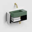 Clou Flush 3 fontein 36x18cm z.kraang rechts mat pijnboom groen ker. SW795725