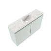 MONDIAZ TURE-DLUX Meuble toilette - 80cm - Greey - EDEN - vasque Ostra - position centrale - sans trou de robinet SW1104851