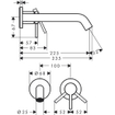 Hansgrohe Tecturis S Mitigeur lavabo encastré - mitigeur - rond - monocommande - bec 22.5 cm - bronze brossé SW918767