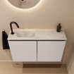 MONDIAZ TURE-DLUX Meuble WC 80 cm Linen. EDEN lavabo Opalo position gauche. Avec 1 trou de robinet. SW1104422