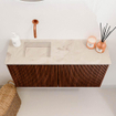 Mondiaz JOYA-DLUX 80cm toiletmeubel - kleur Ruby - Wastafel FAYE positie Links Zonder kraangat kleur Frappe. SW1423486