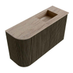 Mondiaz JOYA-DLUX Meuble de toilette 71,6cm - arrondi gauche couleur Shadow - Lavabo FAYE position Droite 1 trou de robinet couleur Saba SW1425137