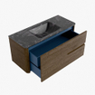 Mondiaz CIRO-DLUX Badkamermeubelset - 110x45x50cm - Solid surface wastafel Lava - 1 wasbak Midden - zonder kraangaten - 2 lades - Dusk SW1533029