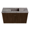 Mondiaz JOYA-DLUX 70cm meuble de salle de bains - couleur Walnut - Vasque FAYE position Milieu Sans trou de robinet couleur Sombra. SW1424729