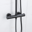 Fortifura Calvi Colonne de douche pluie thermostatique avec douche de tête 21.8 avec douchette stick Noir mat SW377841