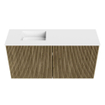 Mondiaz JOYA 80cm toiletmeubel - kleur Dusk - Wastafel FAYE positie Links 1 kraangat kleur Talc. SW1421614
