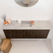 Mondiaz JOYA-DLUX 100cm toiletmeubel - kleur Walnut - Wastafel FAYE positie Midden 1 kraangat kleur Glace. SW1422380