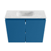 MONDIAZ TURE-DLUX Meuble toilette - 60cm - Jeans - EDEN - vasque Opalo - position centrale - sans trou de robinet SW1104327