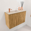 Mondiaz JOYA-DLUX 60cm meuble de salle de bains - couleur Oak - Vasque FAYE position Gauche 1 trou de robinet couleur Frappe. SW1421885