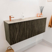 Mondiaz JOYA-DLUX 100cm meuble de salle de bains - couleur Shadow - Vasque FAYE position Gauche 1 trou de robinet couleur Frappe. SW1422711