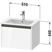 Duravit Ketho 2 meuble sous-lavabo avec 1 tiroir 61x48x44cm avec poignée anthracite blanc haute brillance SW772322