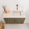 Mondiaz JOYA-DLUX 60cm meuble de toilette - couleur Dusk - Vasque FAYE position Droite Sans trou de robinet couleur Meli. SW1425807