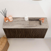 Mondiaz JOYA-DLUX 80cm meuble de salle de bains - couleur Walnut - Vasque FAYE position Droite 1 trou de robinet couleur Oza. SW1424561