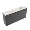 MONDIAZ TURE-DLUX Meuble toilette - 100cm - Dark Grey - EDEN - vasque Frappe - position droite - 1 trou de robinet SW1102770