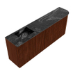 Mondiaz JOYA-DLUX Meuble de salle de bains - 111,6cm - arrondi droit couleur Ruby - Vasque FAYE position Gauche Sans trou de robinet couleur Lava SW1423684