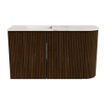 Mondiaz JOYA-DLUX 71.6cm meuble de toilette - arrondi droit couleur Noyer - Vasque FAYE position Gauche 1 trou de robinet couleur Frappe. SW1422298