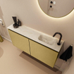 MONDIAZ TURE-DLUX Meuble toilette - 100cm - Oro - EDEN - vasque Ostra - position droite - 1 trou de robinet SW1104981