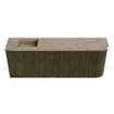 Mondiaz JOYA-DLUX Meuble de salle de bains 111,6cm - arrondi droit couleur Shadow - Vasque FAYE position Gauche 1 trou de robinet couleur Arena. SW1424842