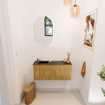 Mondiaz JOYA-DLUX 90cm toiletmeubel - kleur Oak - Wastafel FAYE positie Links 1 kraangat kleur Lava. SW1422147