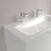 Villeroy & Boch Finion Lavabo pour meuble 100x50cm avec 2x1 trou pour robinetterie ceramic+ sans trop-plein blanc SW106524