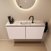 MONDIAZ TURE-DLUX Meuble toilette - 100cm - Rosee - EDEN - vasque Glace - position centrale - 1 trou de robinet SW1103478