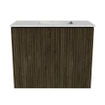 Mondiaz JOYA-DLUX 50cm meuble de salle de bains - couleur Shadow - Vasque FAYE position Droite Sans trou de robinet couleur Opalo. SW1422890