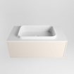 ENSEMBLE DE MEUBLE DE SALLE DE BAIN MONDIAZ ERIN - 80cm - Lin - 1 tiroir - lavabo centré - 1 trou de robinet - Talc SW696458