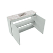 MONDIAZ TURE-DLUX Meuble toilette - 80cm - Greey - EDEN - vasque Glace - position centrale - sans trou de robinet SW1103316