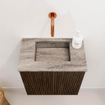Mondiaz JOYA-DLUX 40cm toiletmeubel - kleur Walnut - Wastafel FAYE positie Midden Zonder kraangat kleur Oza. SW1424539