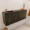 Mondiaz JOYA-DLUX Meuble de toilette 100cm - couleur Shadow - Vasque FAYE position Gauche 1 trou de robinet couleur Lava. SW1422839