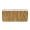 Mondiaz JOYA-DLUX 90cm toiletmeubel - kleur Oak - Wastafel FAYE positie Links Zonder kraangat kleur Ostra. SW1422227