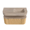 MONDIAZ THOR-DLUX 110cm meuble de salle de bains arrondi gauche + droite couleur Oak avec 1 tiroir et 2 portes. Vasque suspendue CLOUD Droite sans trou de robinet couleur Saba. SW1463006