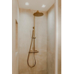 Fortifura Calvi Regendoucheset - thermostatisch - 25cm hoofddouche - staafhanddouche - Geborsteld Messing PVD (Goud) SW788000