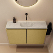 MONDIAZ TURE-DLUX Meuble toilette - 80cm - Oro - EDEN - vasque Opalo - position centrale - sans trou de robinet SW1104424
