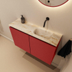 MONDIAZ TURE-DLUX Meuble toilette - 80cm - Fire - EDEN - vasque Frappe - position droite - sans trou de robinet SW1102758
