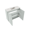 MONDIAZ TURE-DLUX Meuble toilette - 60cm - Greey - EDEN - vasque Ostra - position centrale - 1 trou de robinet SW1104868