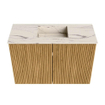 Mondiaz JOYA-DLUX 60cm toiletmeubel - kleur Oak - Wastafel FAYE positie Midden Zonder kraangat kleur Nata. SW1423996
