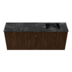 Mondiaz JOYA-DLUX 100cm toiletmeubel - kleur Walnut - Wastafel FAYE positie Rechts Zonder kraangat kleur Lava. SW1422450