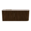Mondiaz JOYA-DLUX 101.6cm toiletmeubel - ronding rechts kleur Walnut - Wastafel FAYE positie Links 1 kraangat kleur Saba. SW1424683
