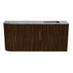 Mondiaz JOYA-DLUX Meuble de toilette 91,6cm - arrondi gauche couleur Walnut - Vasque FAYE position Droite 1 trou de robinet couleur Sombra. SW1424753