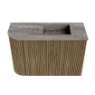 Mondiaz JOYA-DLUX 61.6cm meuble de toilette - arrondi gauche couleur Dusk - Vasque FAYE position Droite Sans trou de robinet couleur Oza. SW1426001