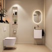 MONDIAZ TURE-DLUX Meuble de toilettes 40 cm Rosee. Lavabo EDEN Ostra position droite. Sans trou de robinet. SW1105022
