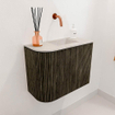 Mondiaz JOYA-DLUX 51.6cm toiletmeubel - ronding links kleur Shadow - Wastafel FAYE positie Rechts Zonder kraangat kleur Ostra. SW1423017